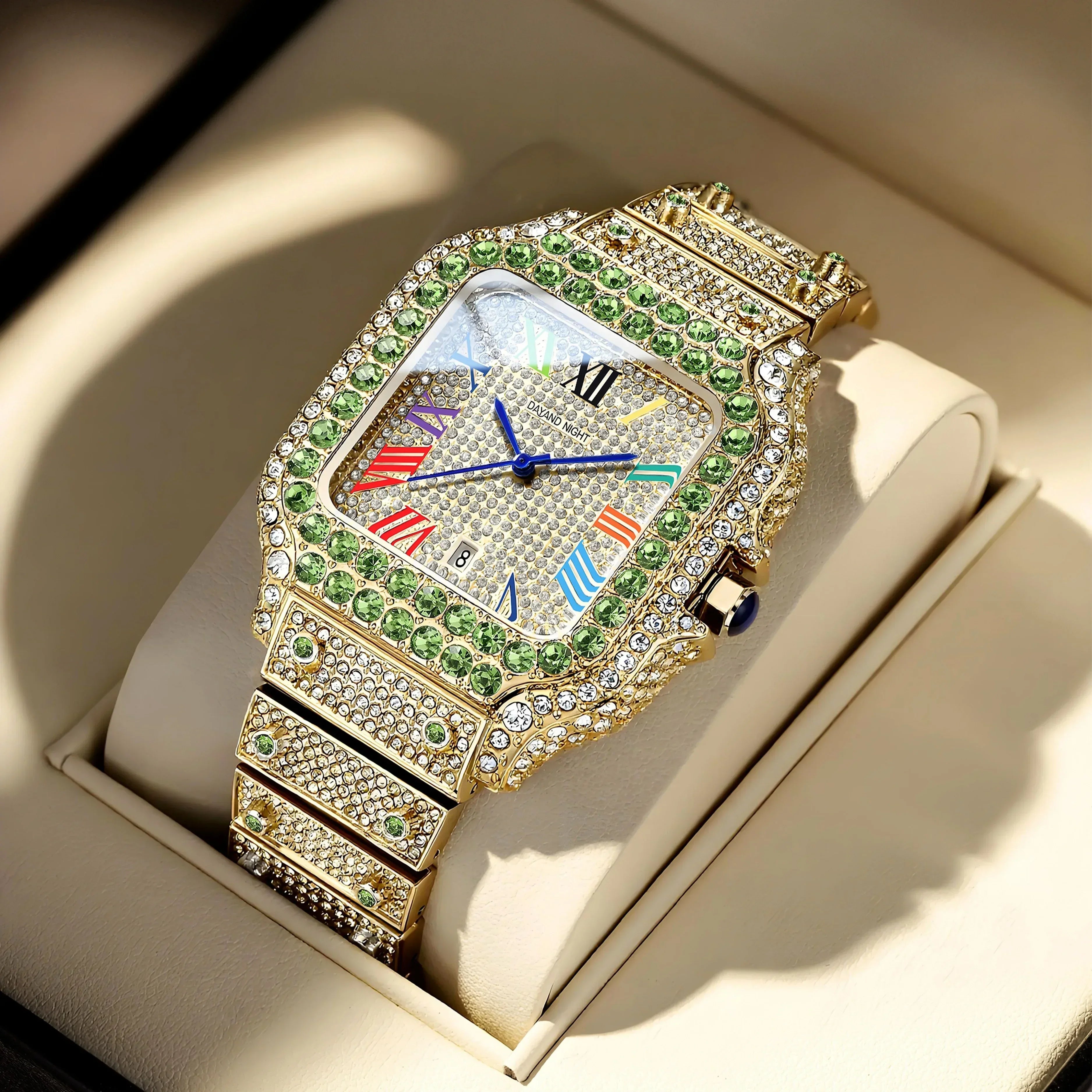 Luxury Full Moissanite Iced Out Watch | Men & Women’s Quartz Watch | Roman Numerals Party Clock | Passes Tester | Caratix - CaratixJewelry